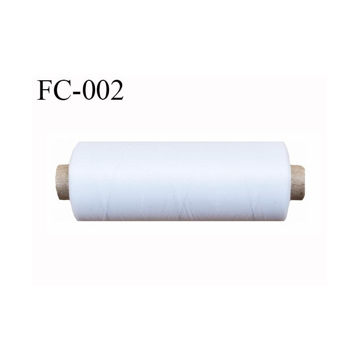 Bobine de fil 500 m mousse polyester n° 110 polyester couleur blanc  longueur 500  mètres bobiné en France
