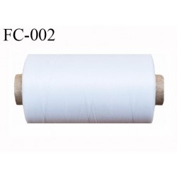Bobine de fil 1000 m mousse polyester n° 110 polyester couleur blanc longueur 1000 mètres bobiné en France
