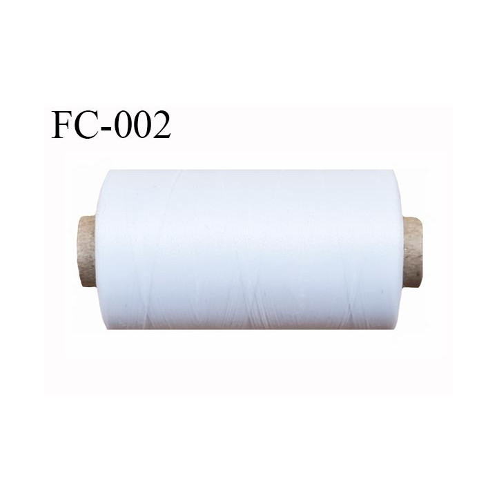 Bobine de fil 1000 m mousse polyester n° 110 polyester couleur blanc  longueur 1000  mètres bobiné en France