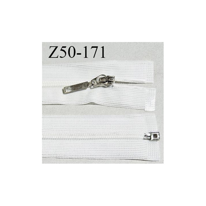 Fermeture zip 50 cm couleur naturel séparable curseur métal longueur 50 cm largeur 2.8 cm largeur du zip 5 mm prix à l'unité