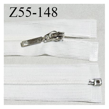 Fermeture zip 55 cm couleur naturel séparable curseur métal longueur 55 cm largeur 2.8 cm largeur du zip 4 mm prix à l'unité