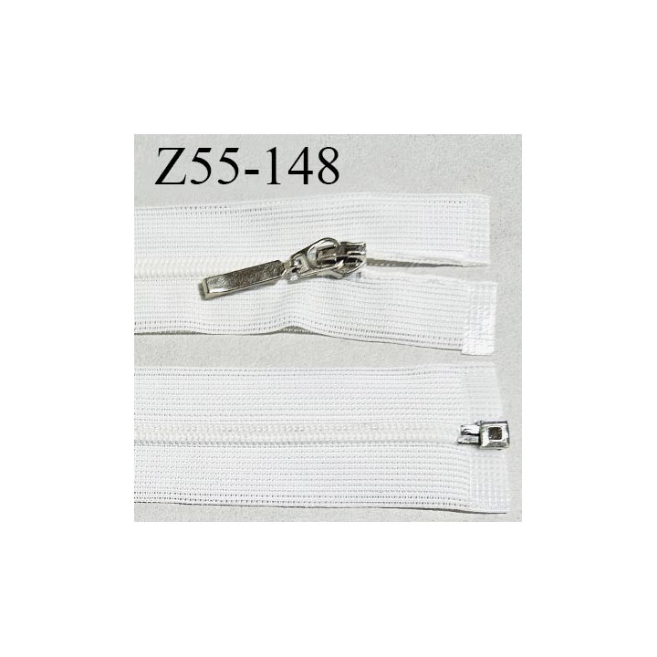 Fermeture zip 55 cm couleur naturel séparable curseur métal longueur 55 cm largeur 2.8 cm largeur du zip 4 mm prix à l'unité