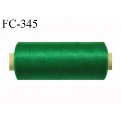 Bobine de fil 1000 m mousse polyester n° 120 polyester couleur vert  longueur 1000  mètres bobiné en France