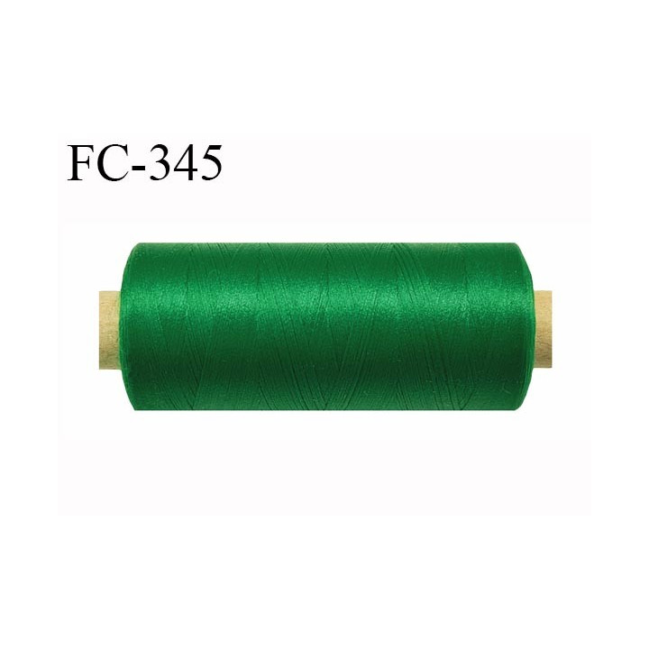 Bobine de fil 1000 m mousse polyester n° 120 polyester couleur vert  longueur 1000  mètres bobiné en France