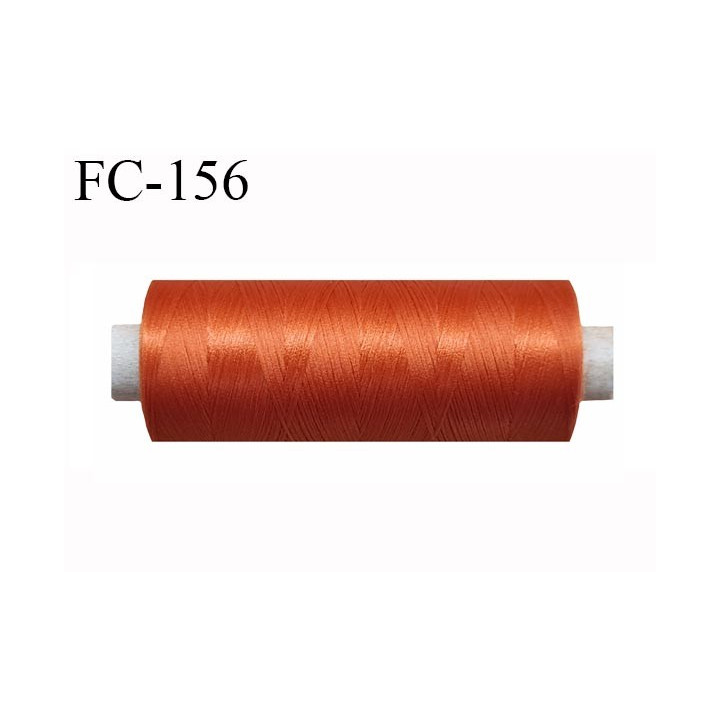 Bobine de fil 500 m mousse polyester n° 110 polyester couleur rouille  longueur 500  mètres bobiné en France