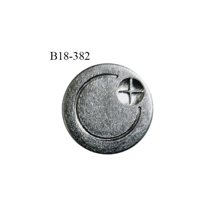 Bouton métal 18 mm couleur acier accroche avec un anneau diamètre 18 mm épaisseur 2 mm prix à la pièce