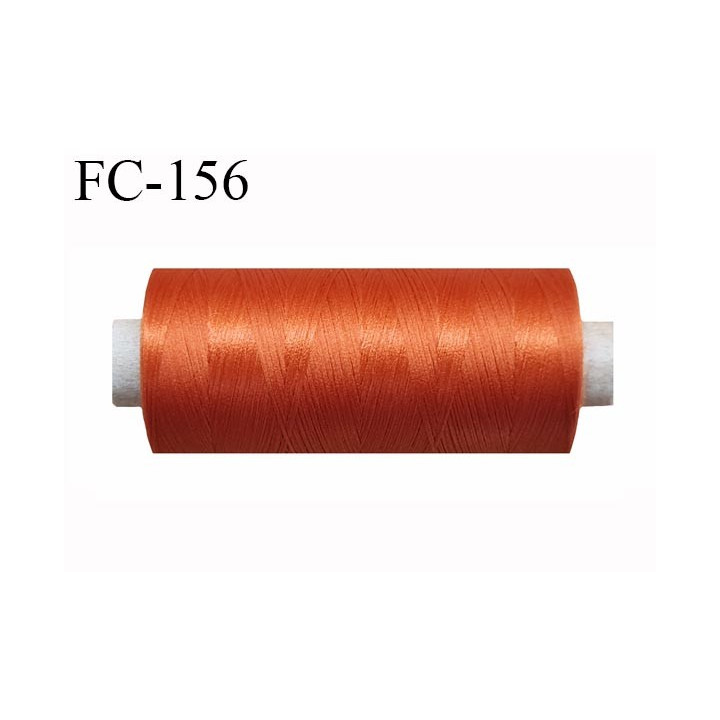 Bobine de fil 1000 m mousse polyester n° 110 polyester couleur rouille  longueur 1000  mètres bobiné en France