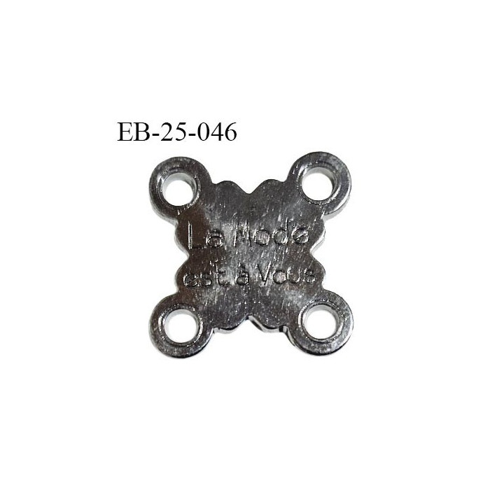 Plaque en métal couleur acier foncé superbe avec 4 trous aux angles inscription La mode est à vous largeur 24 mm hauteur 24 mm