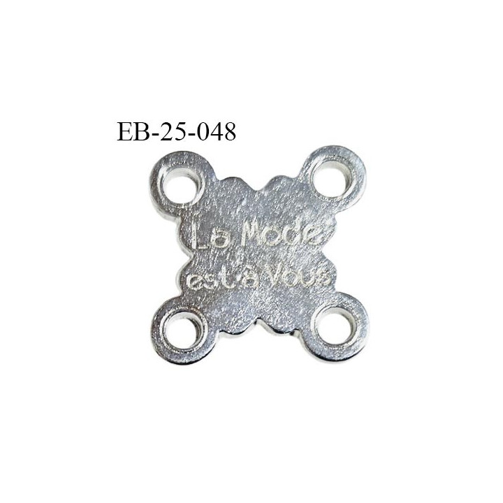 Plaque en métal couleur argent superbe avec 4 trous aux angles inscription La mode est à vous largeur 24 mm hauteur 24 mm