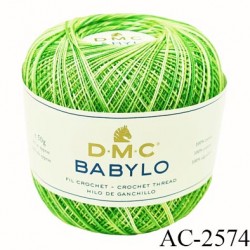 Pelote de fil à crochet fin DMC Babylo 100% coton couleur vert prix pour une pelote de 50 g
