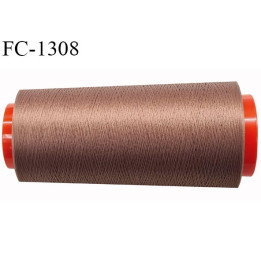 Cone de fil 1000 m mousse polyester n° 110 polyester couleur chocolat au lait clair longueur 1000  mètres bobiné en France