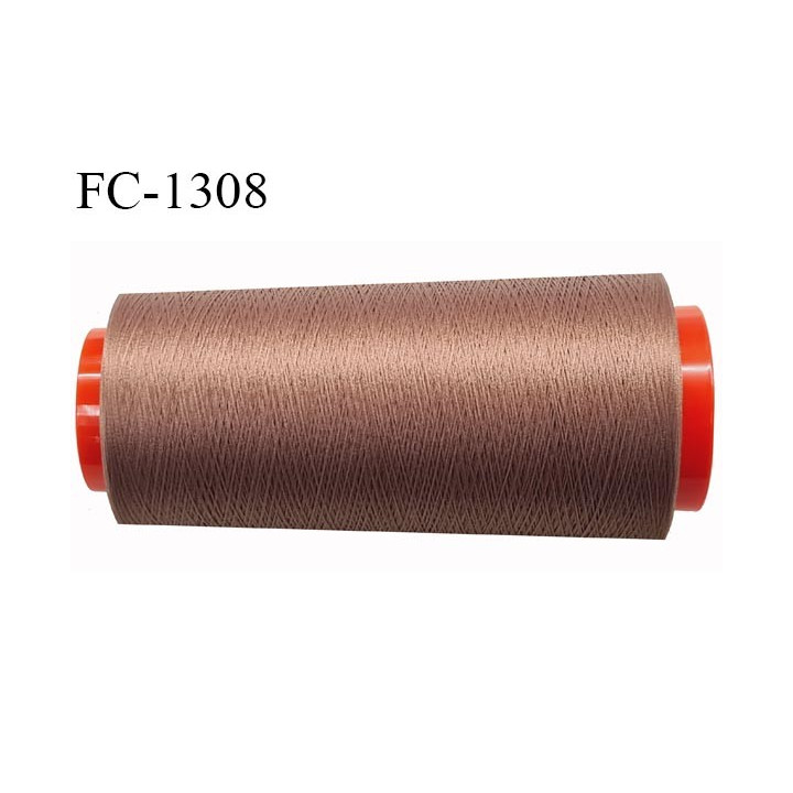 Cone de fil 5000 m mousse polyester n° 110 polyester couleur chocolat au lait clair longueur 5000  mètres bobiné en France