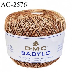 Pelote de fil à crochet fin DMC Babylo 100% coton couleur marron en dégradé prix pour une pelote de 50 g soit environ 367 mètres