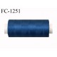 Bobine de fil 1000 m mousse polyester n° 110 polyester couleur bleu longueur 1000 mètres bobiné en France
