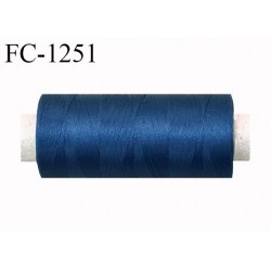 Bobine de fil 1000 m mousse polyester n° 110 polyester couleur bleu longueur 1000 mètres bobiné en France