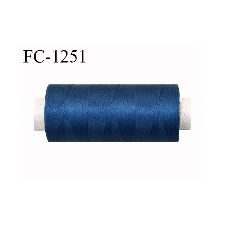 Bobine de fil 1000 m mousse polyester n° 110 polyester couleur bleu   longueur 1000  mètres bobiné en France