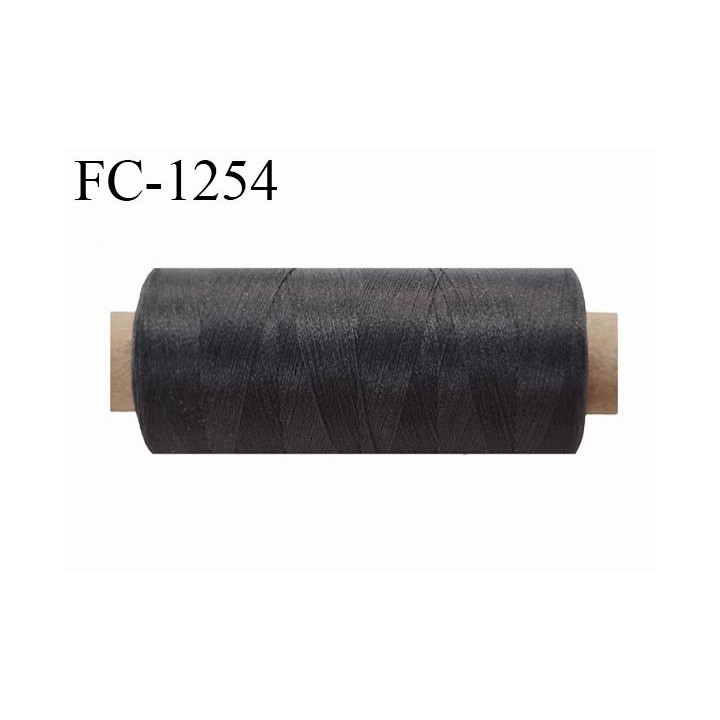 Bobine de fil 1000 m mousse polyester n° 110 polyester couleur gris foncé longueur 1000  mètres bobiné en France