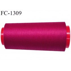 Cone de fil 2000 m mousse polyester n° 110 polyester couleur fuschia foncé longueur 2000  mètres bobiné en France