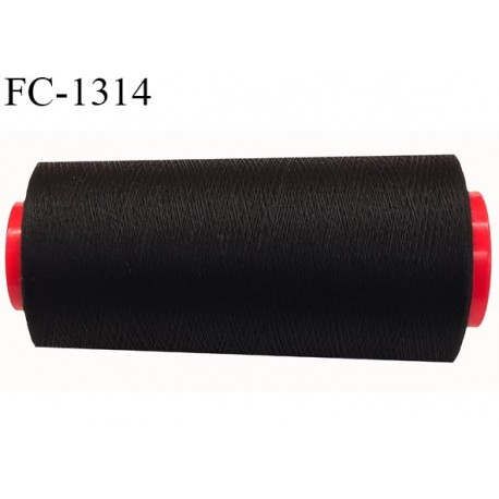 Cone fil 2000 m 100 % coton fil n° 80 haut de gamme soyeux couleur noir longueur du cone 2000 mètres bobiné en France