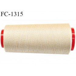 Cone fil 1000 m 100 % coton fil n° 120 haut de gamme soyeux couleur écru longueur du cone 1000 mètres bobiné en France
