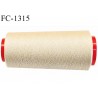 Cone fil 2000 m 100 % coton fil n° 120 haut de gamme soyeux couleur écru longueur du cone 2000 mètres bobiné en France