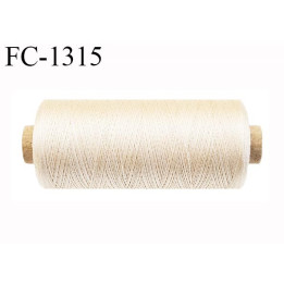 Bobine fil 500 m 100 % coton fil n° 120 haut de gamme soyeux couleur écru longueur de la bobine 500 mètres bobiné en France