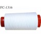Cone fil 1000 m 100 % coton fil n° 80 haut de gamme soyeux couleur blanc longueur du cone 1000 mètres bobiné en France