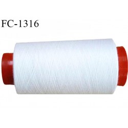 Cone fil 1000 m 100 % coton fil n° 80 haut de gamme soyeux couleur blanc longueur du cone 1000 mètres bobiné en France