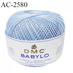 Pelote de fil à crochet fin DMC Babylo 100% coton couleur bleu ciel grosseur 30 pour crochet de 1 à 1,25 mm prix pour une pelote