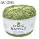 Pelote de fil à crochet fin DMC Babylo 100% coton couleur vert grosseur 20 pour crochet de 1,25 à 1,50 mm prix pour une pelote