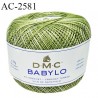 Pelote de fil à crochet fin DMC Babylo 100% coton couleur vert grosseur 20 pour crochet de 1,25 à 1,50 mm prix pour une pelote