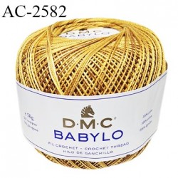 Pelote de fil à crochet fin DMC Babylo 100% coton couleur jaune ocre grosseur 10 pour crochet de 1,5 à 1,75 mm