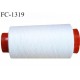Cone fil 1000 m 100 % coton fil n° 120 haut de gamme soyeux couleur blanc longueur du cone 1000 mètres bobiné en France