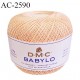 Pelote de fil à crochet fin DMC Babylo 100% coton couleur pêche grosseur 20 pour crochet de 1,25 à 1,50 mm prix pour une pelote