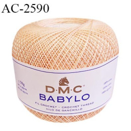 Pelote de fil à crochet fin DMC Babylo 100% coton couleur pêche grosseur 20 pour crochet de 1,25 à 1,50 mm prix pour une pelote