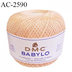 Pelote de fil à crochet fin DMC Babylo 100% coton couleur pêche grosseur 20 pour crochet de 1,25 à 1,50 mm prix pour une pelote