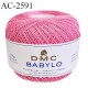 Pelote de fil à crochet fin DMC Babylo 100% coton couleur rose grosseur 20 pour crochet de 1,25 à 1,50 mm prix pour une pelote