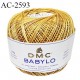 Pelote de fil à crochet fin DMC Babylo 100% coton couleur jaune ocre grosseur 20 pour crochet de 1,25 à 1,50 mm