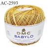 Pelote de fil à crochet fin DMC Babylo 100% coton couleur jaune ocre grosseur 20 pour crochet de 1,25 à 1,50 mm