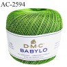 Pelote de fil à crochet fin DMC Babylo 100% coton couleur vert grosseur 30 pour crochet de 1 à 1,25 mm prix pour une pelote