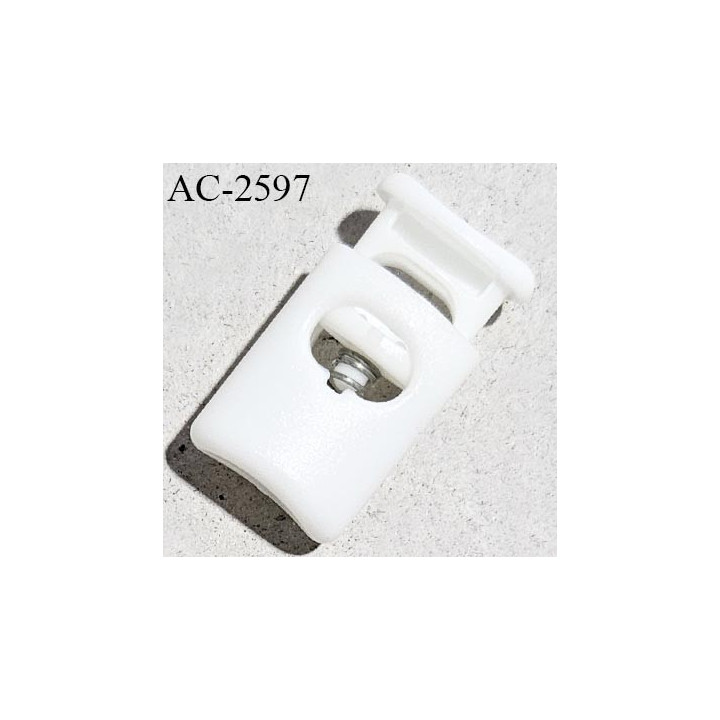 Arrêt cordon stop cordon couleur naturel hauteur 25 mm largeur 14 mm épaisseur 10 mm trou pour le cordon 8 mm prix à la pièce