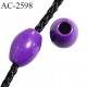 Perle décor en pvc couleur violet diamètre extérieur 12 mm diamètre intérieur 5 mm pour cordon de 4 mm prix à l'unité