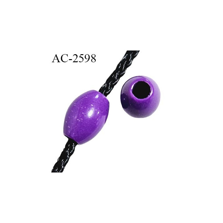 Perle décor en pvc couleur violet diamètre extérieur 12 mm diamètre intérieur 5 mm pour cordon de 4 mm prix à l'unité