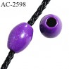 Perle décor en pvc couleur violet diamètre extérieur 12 mm diamètre intérieur 5 mm pour cordon de 4 mm prix à l'unité