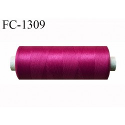 Bobine de fil 500 m mousse polyester n° 110 polyester couleur fuschia foncé longueur 500 mètres bobiné en France