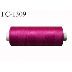 Bobine de fil 500 m mousse polyester n° 110 polyester couleur fuschia foncé  longueur 500  mètres bobiné en France