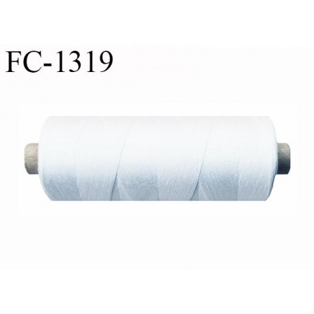 Bobine fil 500 m 100 % coton fil n° 120 haut de gamme soyeux couleur blanc longueur de la bobine 500 mètres bobiné en France