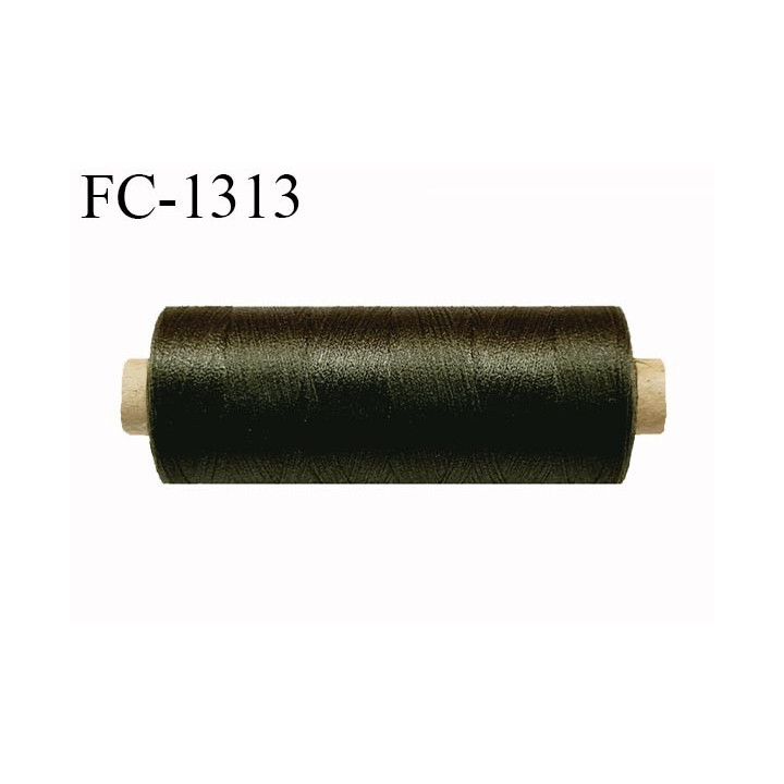 Bobine de fil 500 m mousse polyester n° 110 polyester couleur vert kaki  longueur 500  mètres bobiné en France