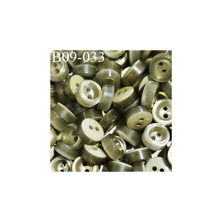 Bouton 9 mm couleur vert kaki clair diamètre 9 mm épaisseur 4.5 mm prix à la pièce