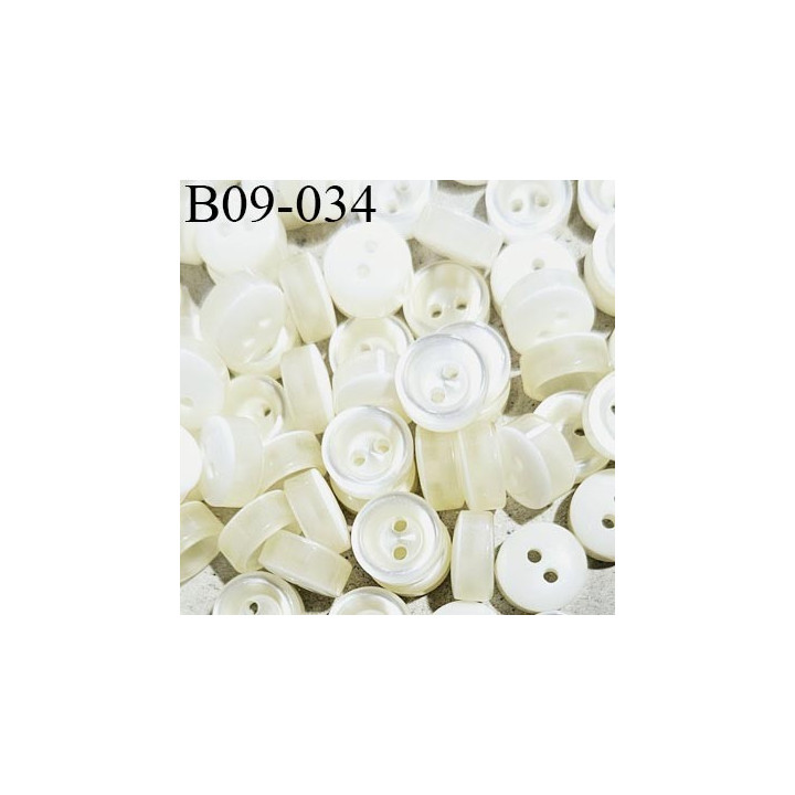 Bouton 9 mm couleur écru diamètre 9 mm épaisseur 4.5 mm prix à la pièce